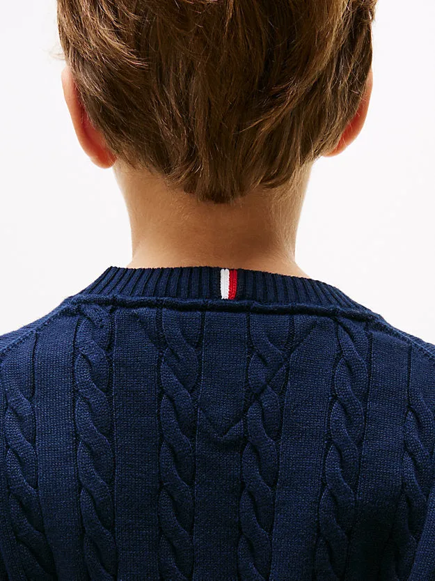 CREW NECK CABLE GENSER - Dark Night Navy sold by Brando product image thumbnail 2