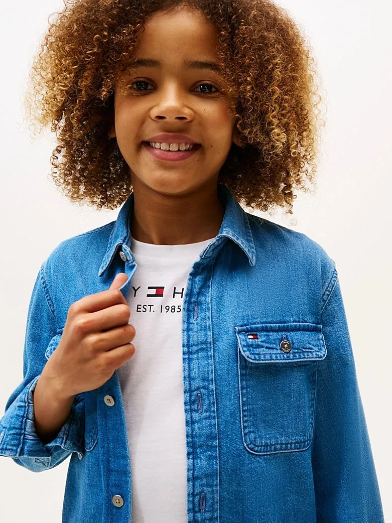 MID BLUE DENIM SKJORTE - Denim Medium Blue sold by Brando product image thumbnail 5