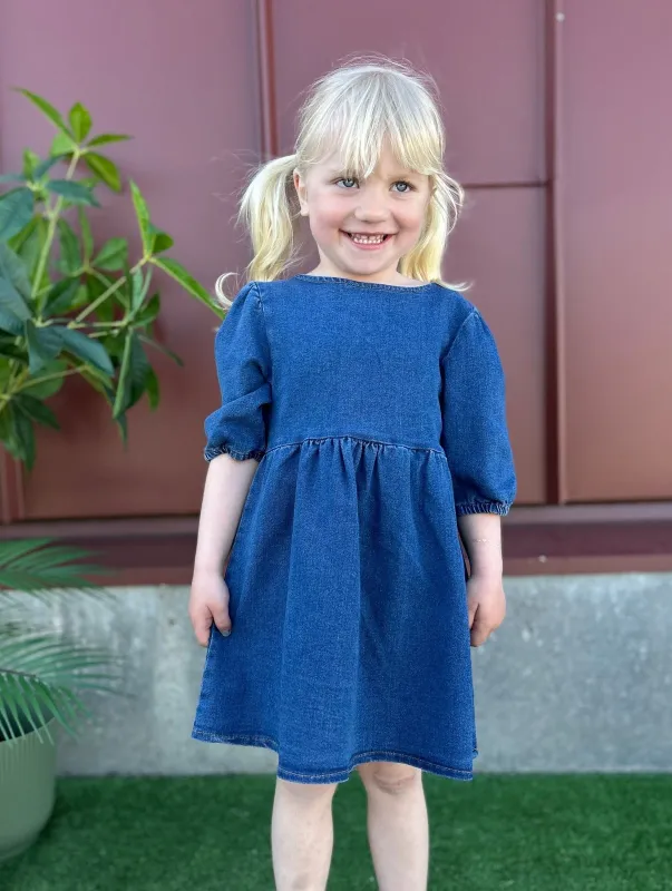 Daniella Denim Kjole - Denim Dark Blue made by Brando