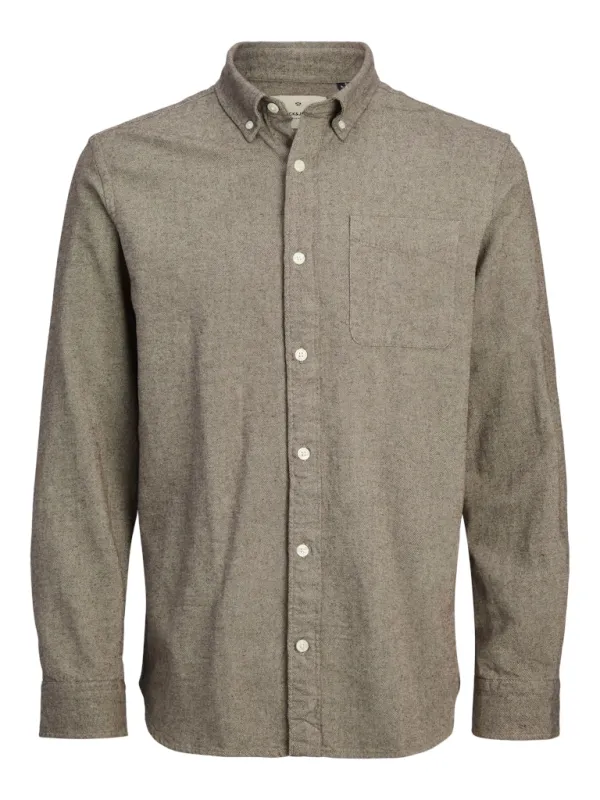 BLUBROOK TWILL SOLID SKJORTE - Malt Ball made by Brando