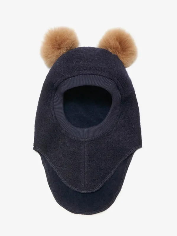 Balaclava Wool Alpaca Pompoms - Dark Navy sold by Brando