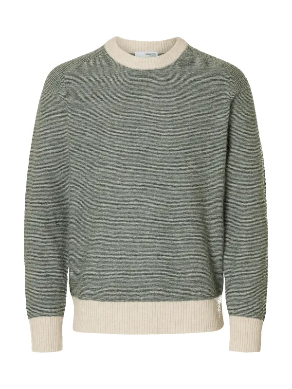 Rai knit crew neck genser - deep forest sold by Brando