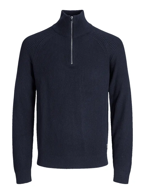 Pannel knit half zip genser - sky captain sold by Brando
