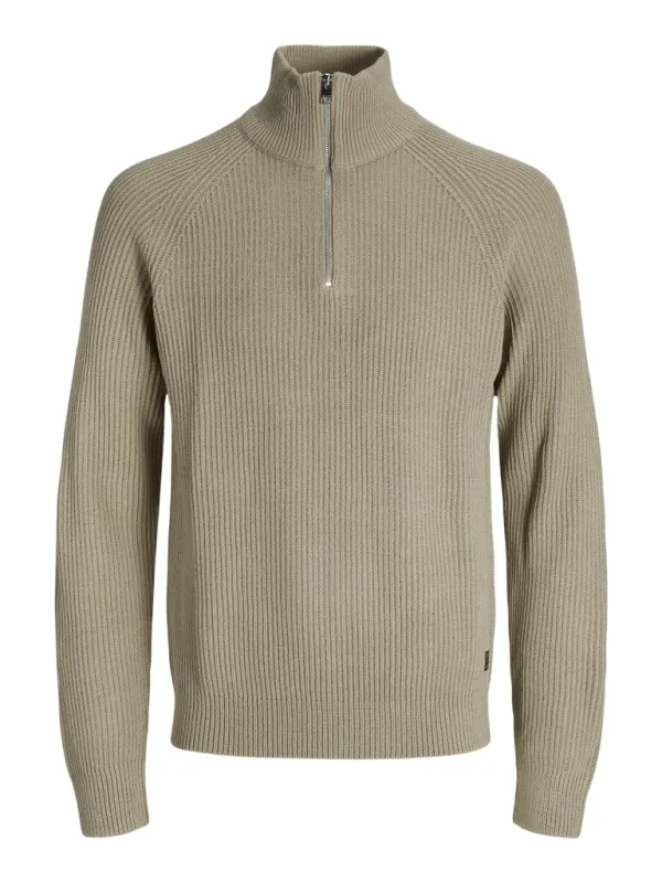 Pannel knit half zip genser - crockery sold by Brando