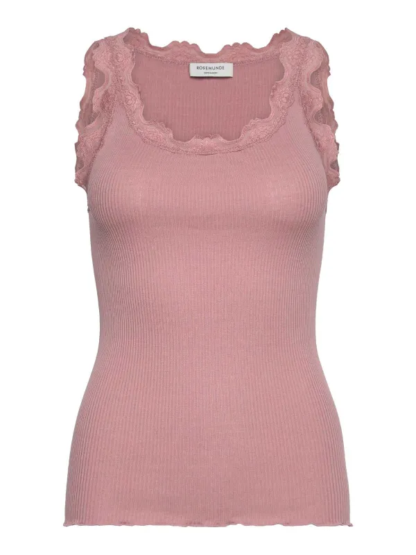 Babette sl u neck lace top - woodrose sold by Brando