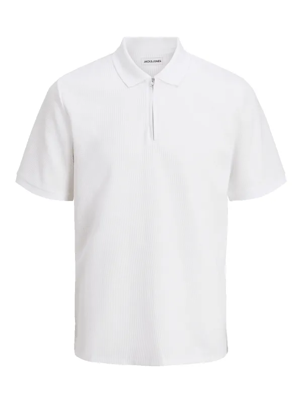 Austin zip polo skjorte - white classic sold by Brando
