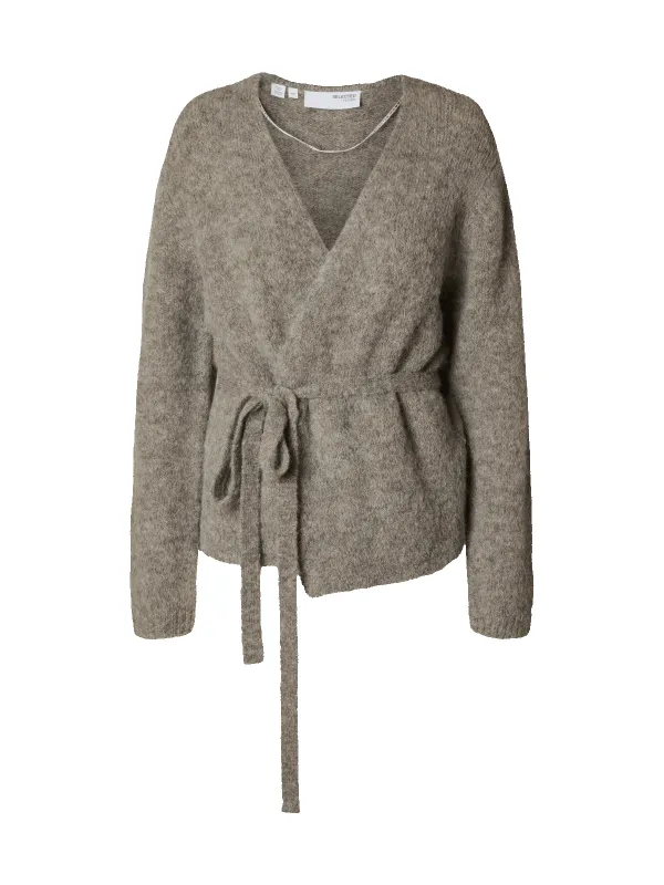 Gabella ls knit belt cardigan - steel gray sold by Brando
