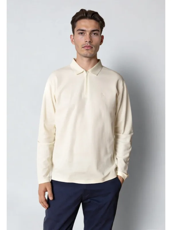 Joss polo genser - ecru sold by Brando