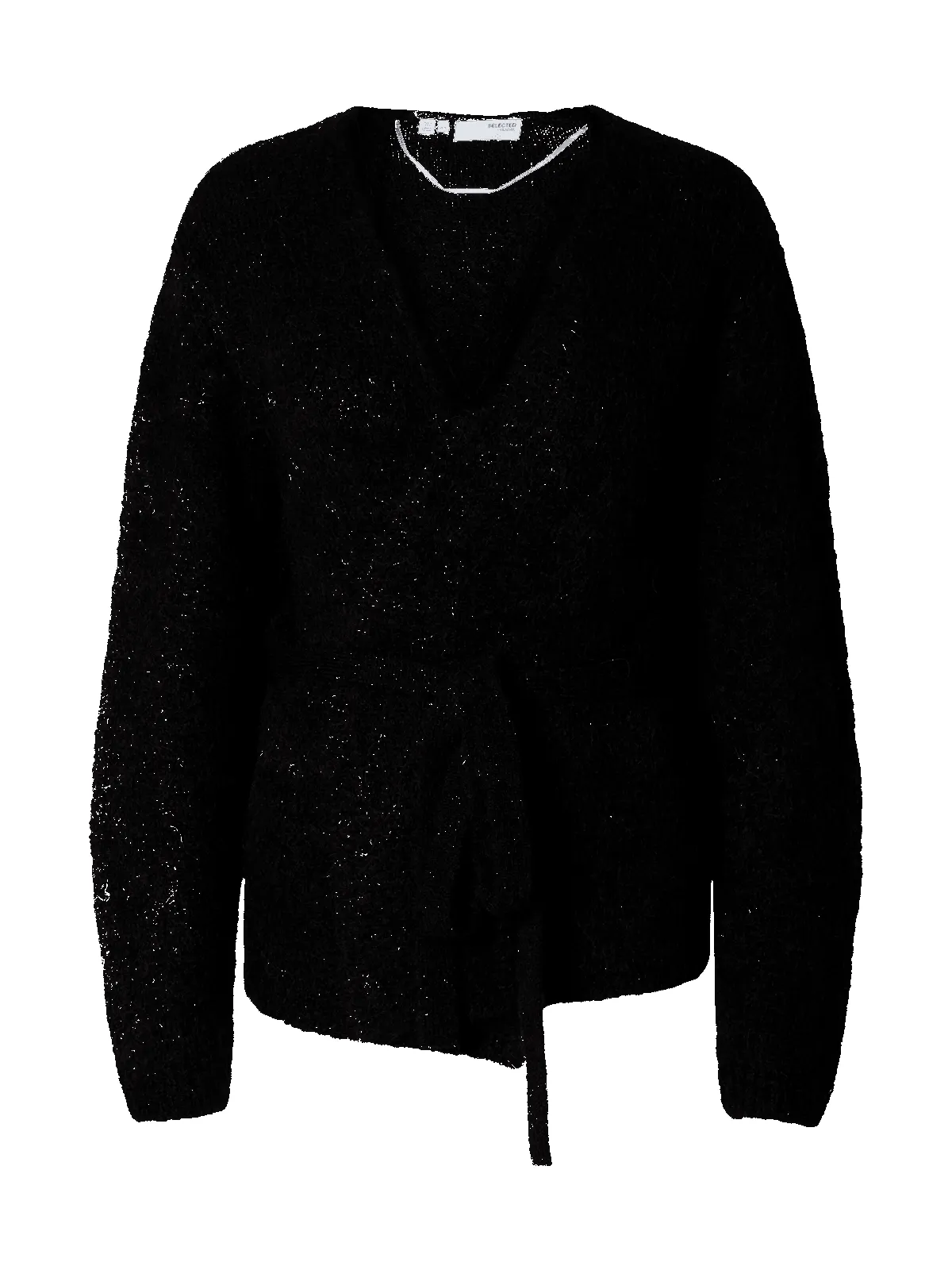 Gabella ls knit belt cardigan - black sold by Brando