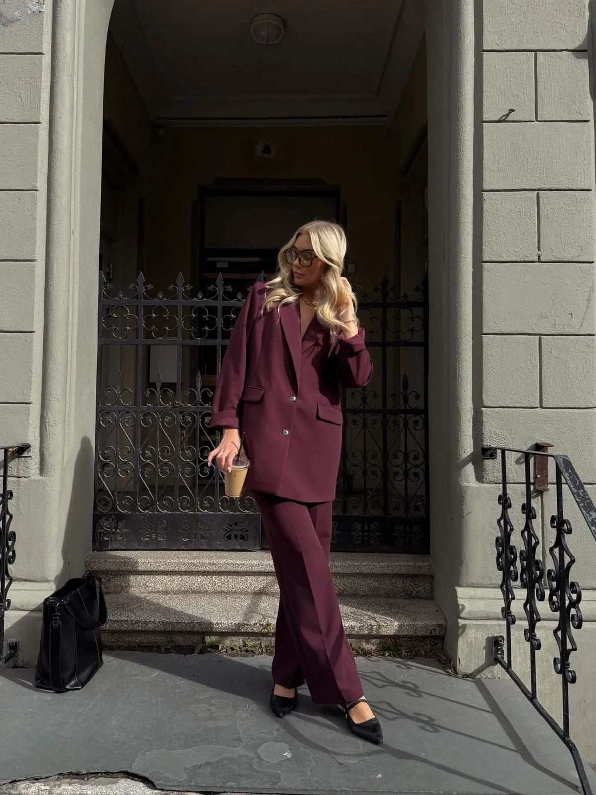 Rita relaxed blazer - fig sold by Brando product image thumbnail 4