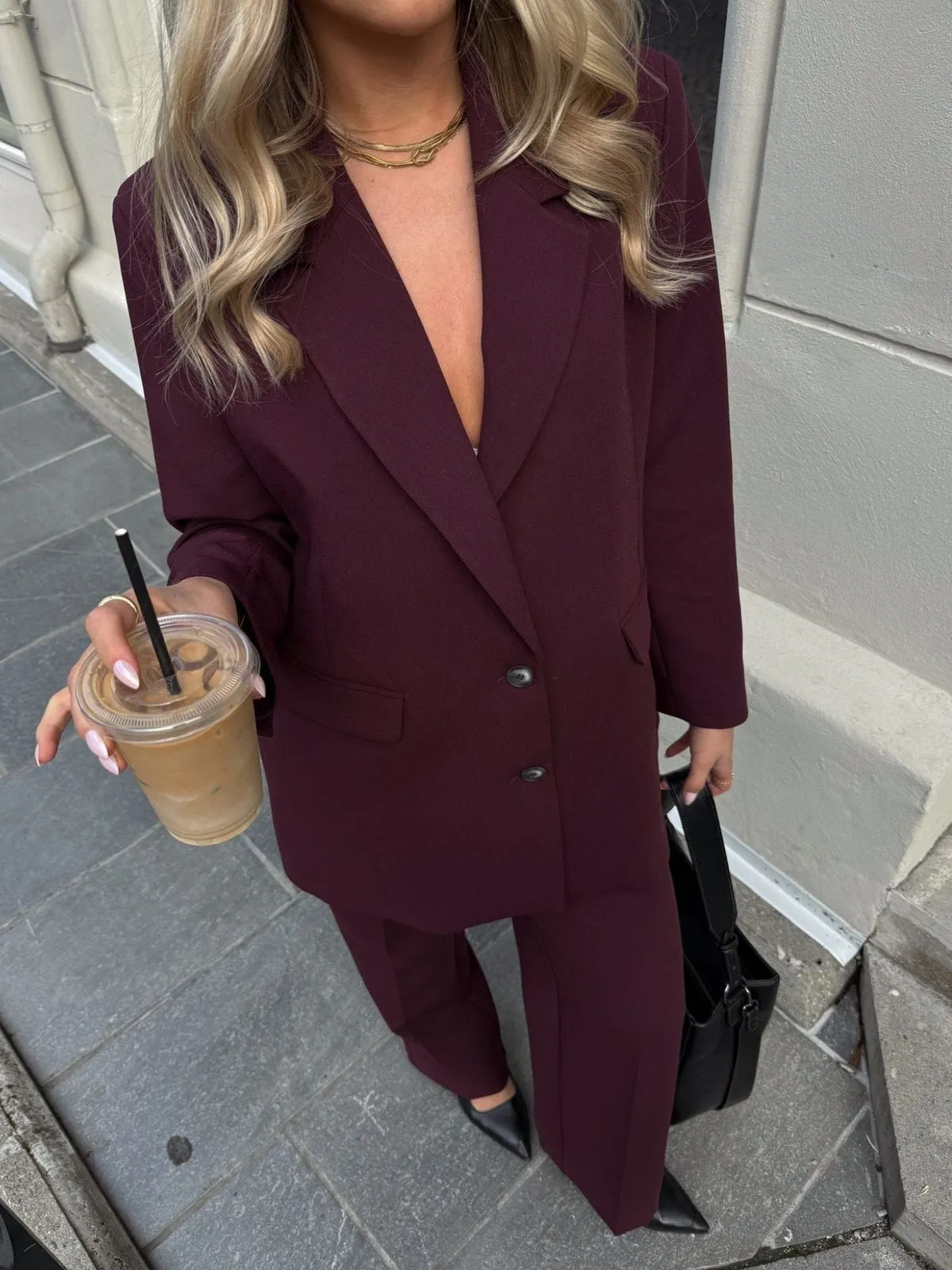 Rita relaxed blazer - fig sold by Brando product image thumbnail 2