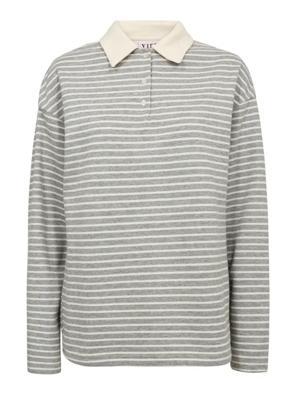 Nila polo genser - 284 grey/white sold by Brando