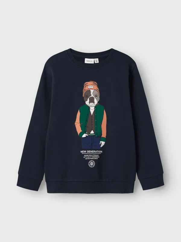 PSALKO LOOSE SWEAT GENSER - Dark Sapphire sold by Brando