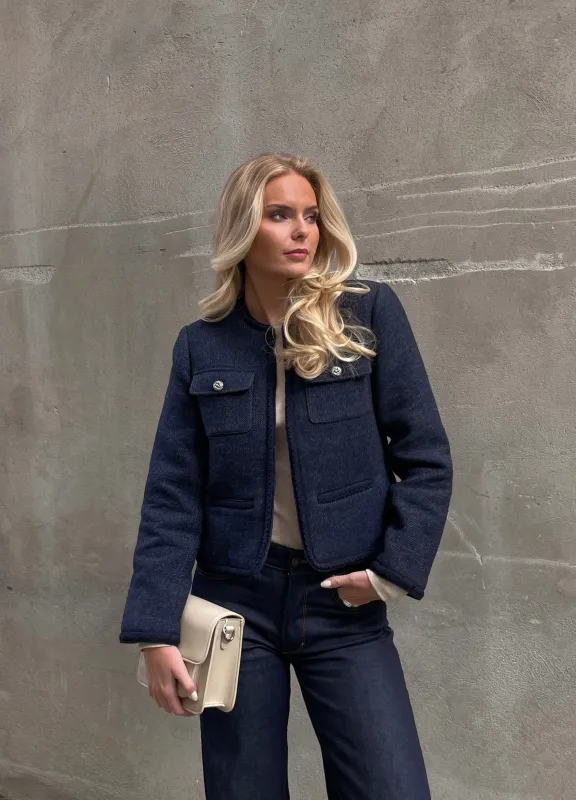 Veste denzel jakke - mørk blå sold by Brando