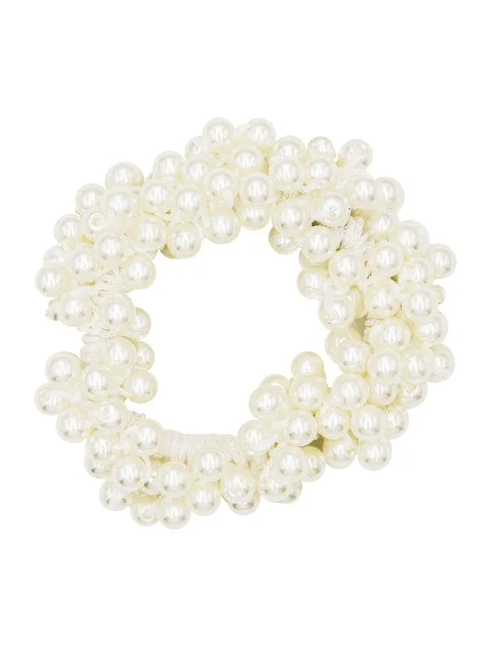 Hårstrikk m/perler - off white sold by Brando