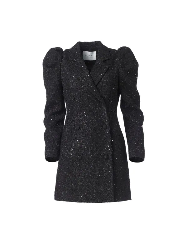 Rachel tweed dress - black sold by Brando