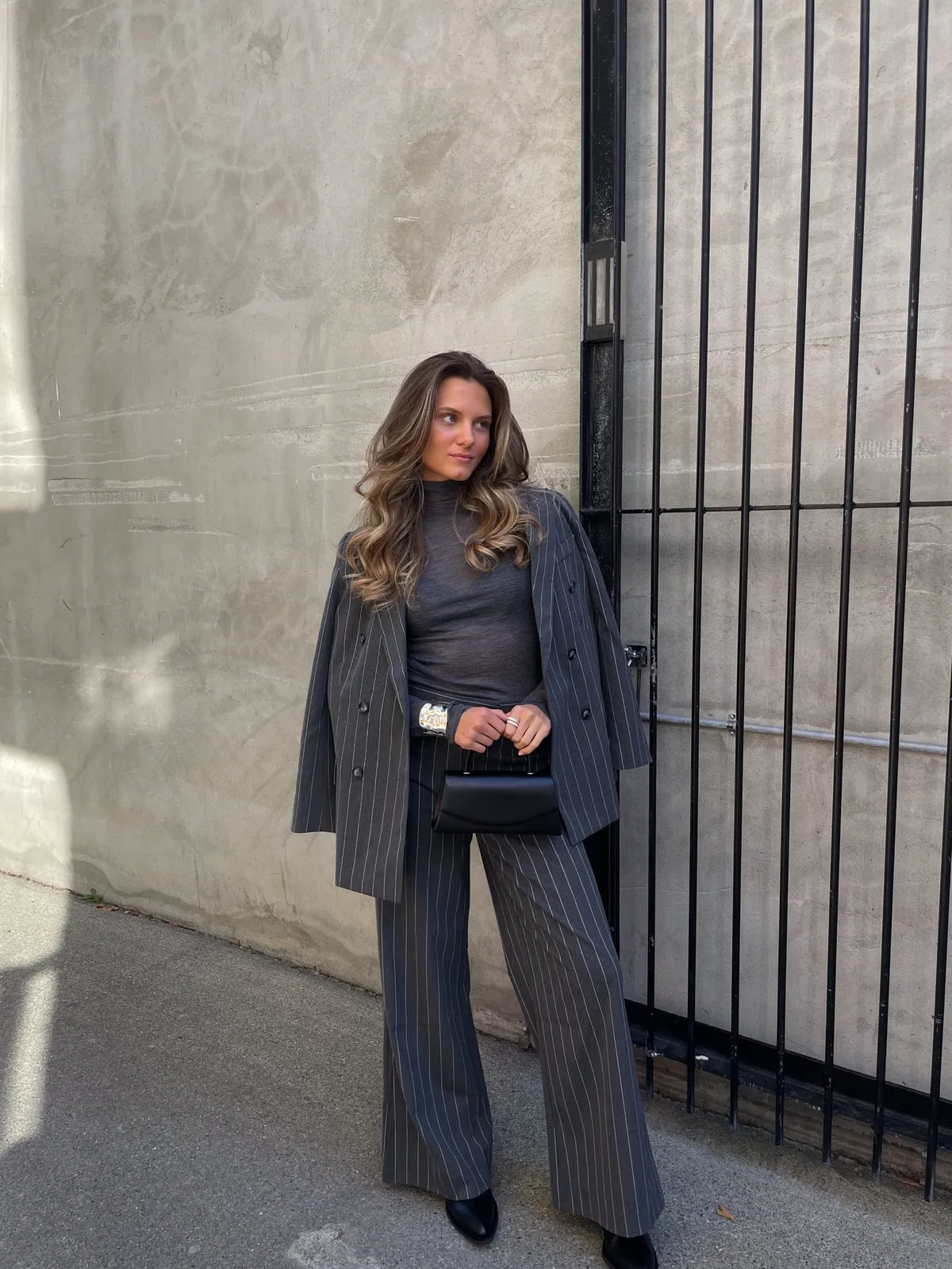 Alma dressbukse - grey pinstripe sold by Brando product image thumbnail 5