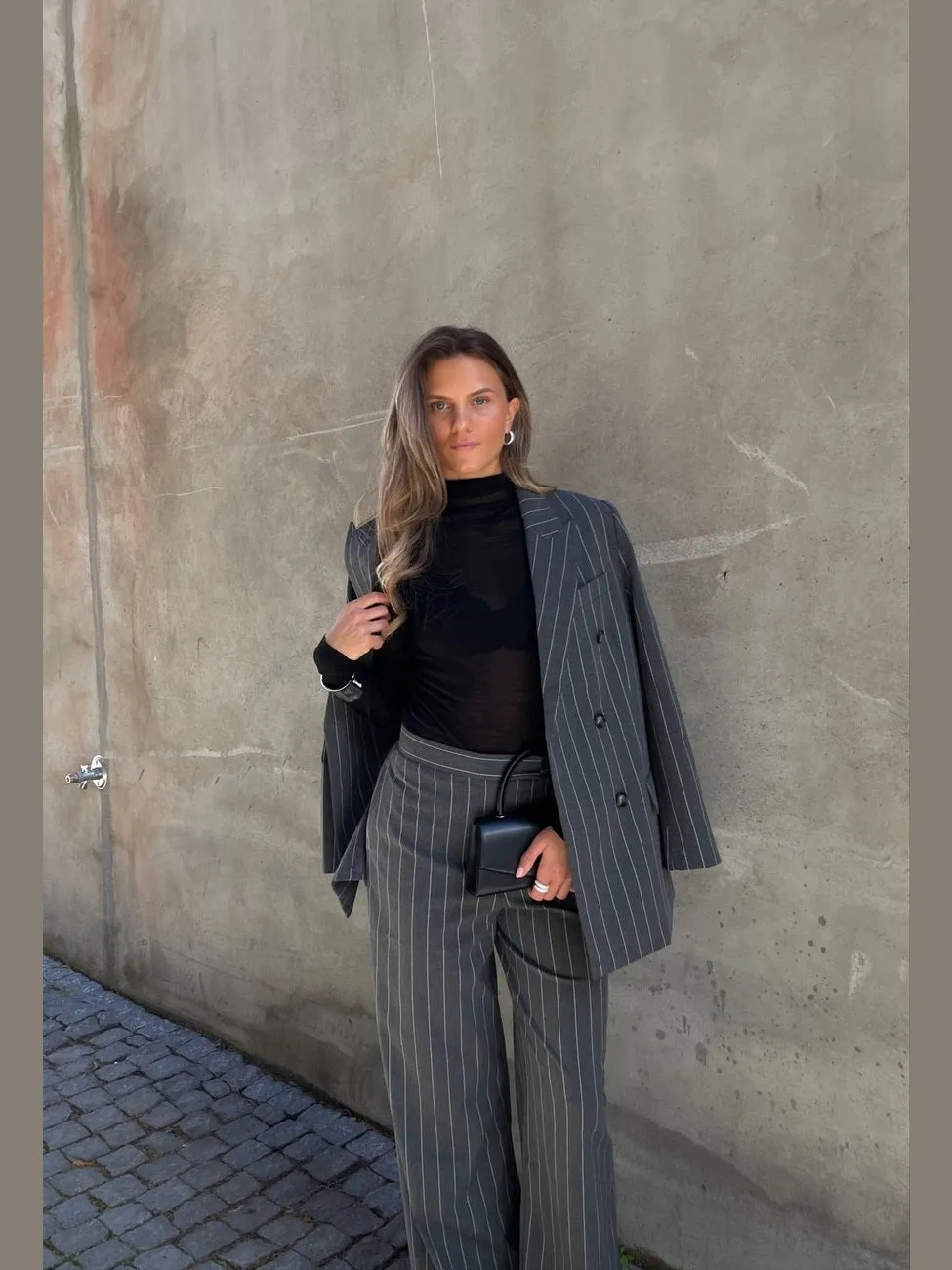 Alma dressbukse - grey pinstripe sold by Brando product image thumbnail 3