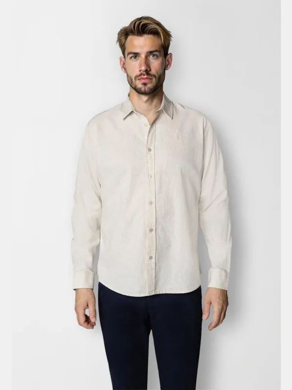 Luca shirt l/s - light beige sold by Brando