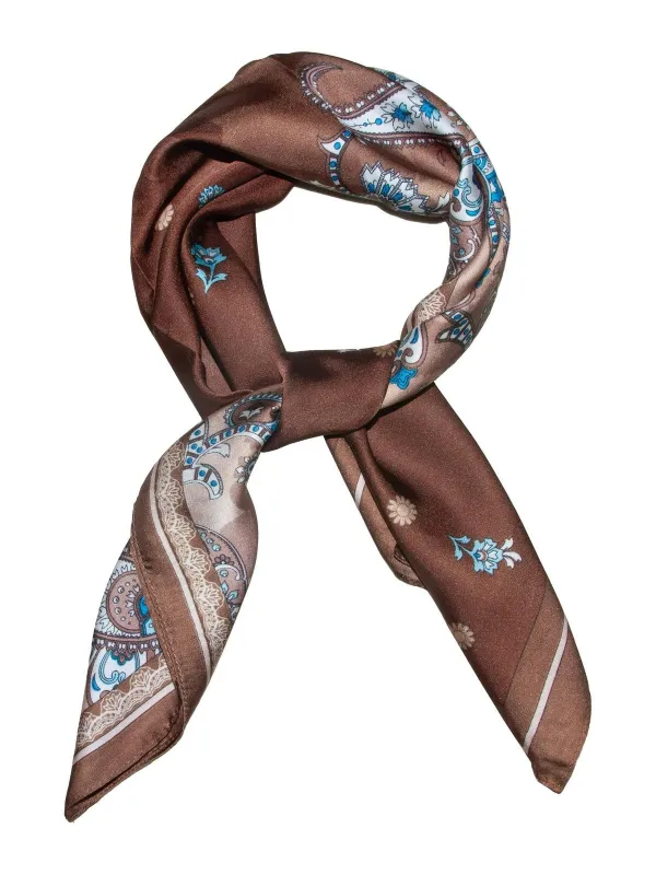 Skjerf paisley & prikker 70x70 - Rust sold by Brando