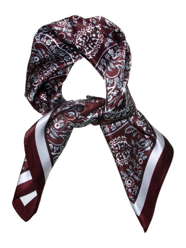 Skjerf paisley SILKE 70x70 - vinrød sold by Brando