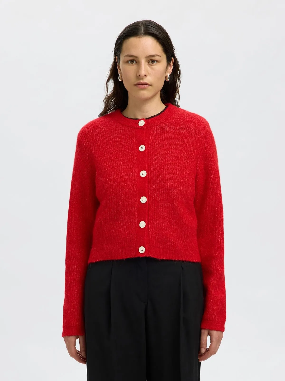 sia ras knit cropped cardigan - equestrian red sold by Brando product image thumbnail 2