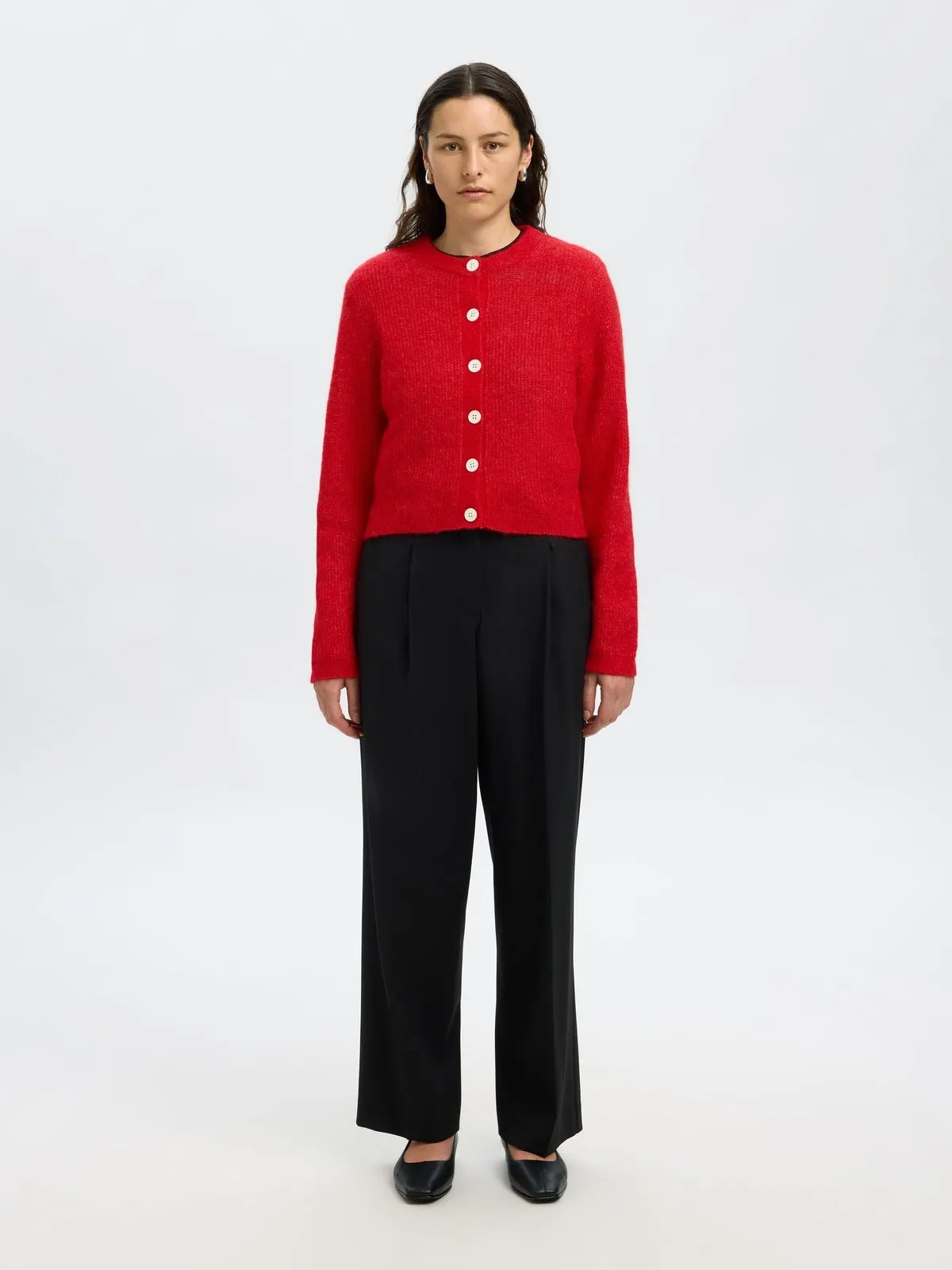 Sia ras knit cropped cardigan - equestrian red sold by Brando product image thumbnail 4