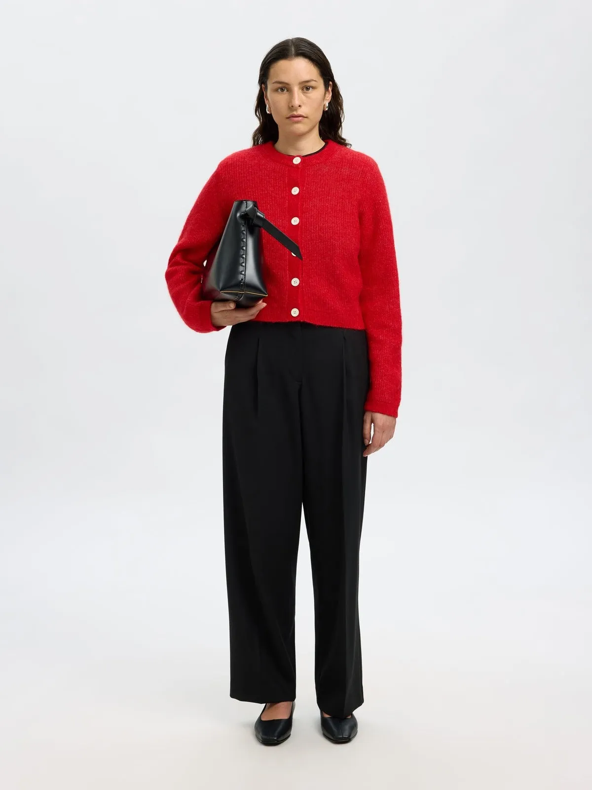 Sia ras knit cropped cardigan - equestrian red sold by Brando product image thumbnail 5