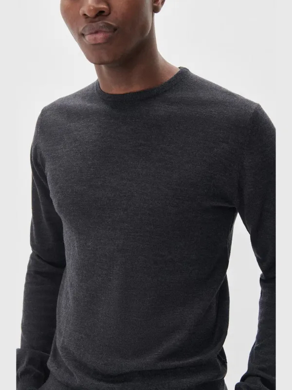 Margrate genser - dark grey melange sold by Brando