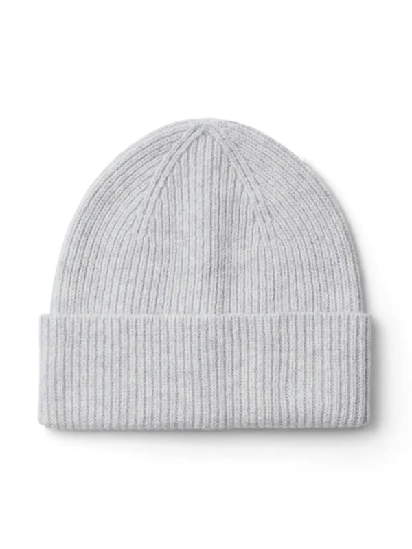 Mason merino wool beanie - light grey melange made by Selected