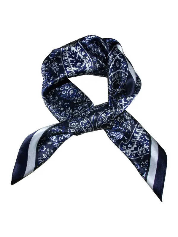 Skjerf paisley silke 70x70 - navy sold by Brando