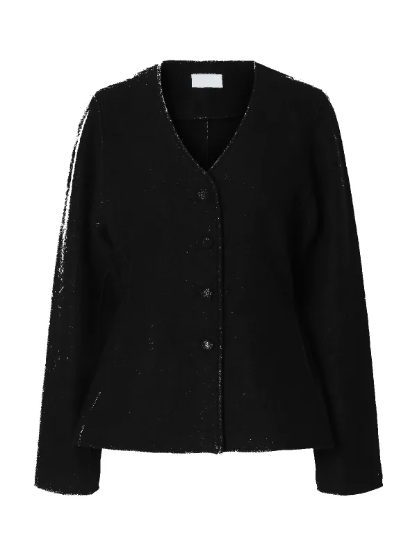 Darla knit button cardigan - black sold by Brando