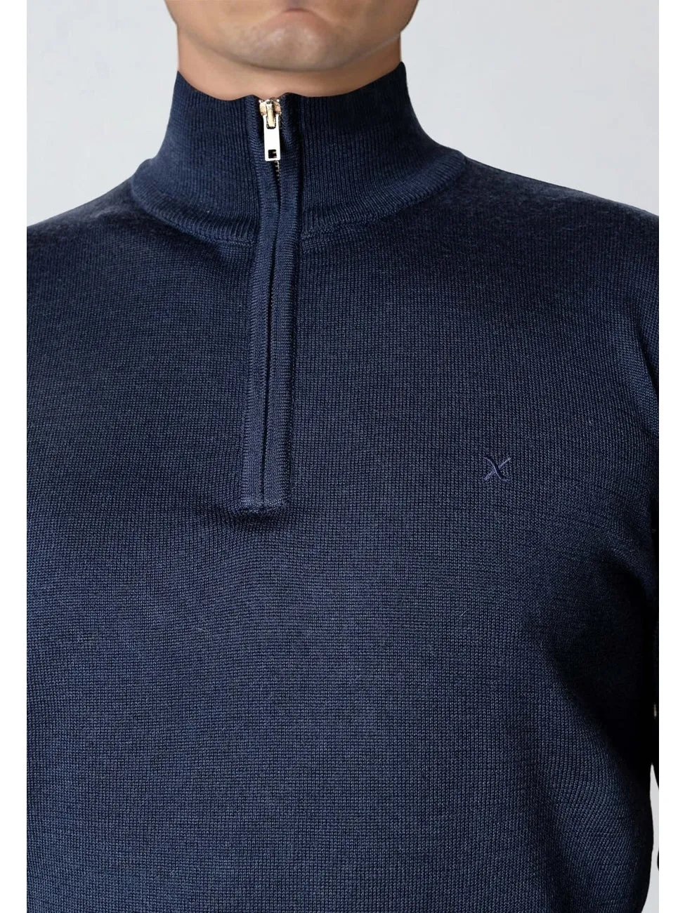 Merino half zip - navy sold by Brando product image thumbnail 2