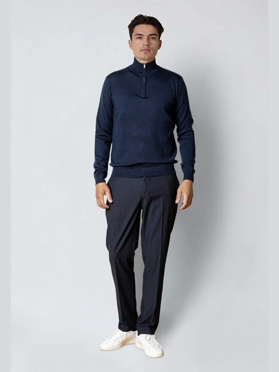 Merino half zip - navy sold by Brando product image thumbnail 3