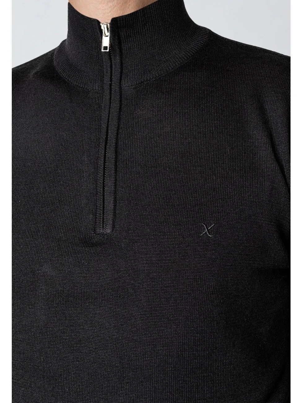 Merino half zip - black sold by Brando product image thumbnail 3