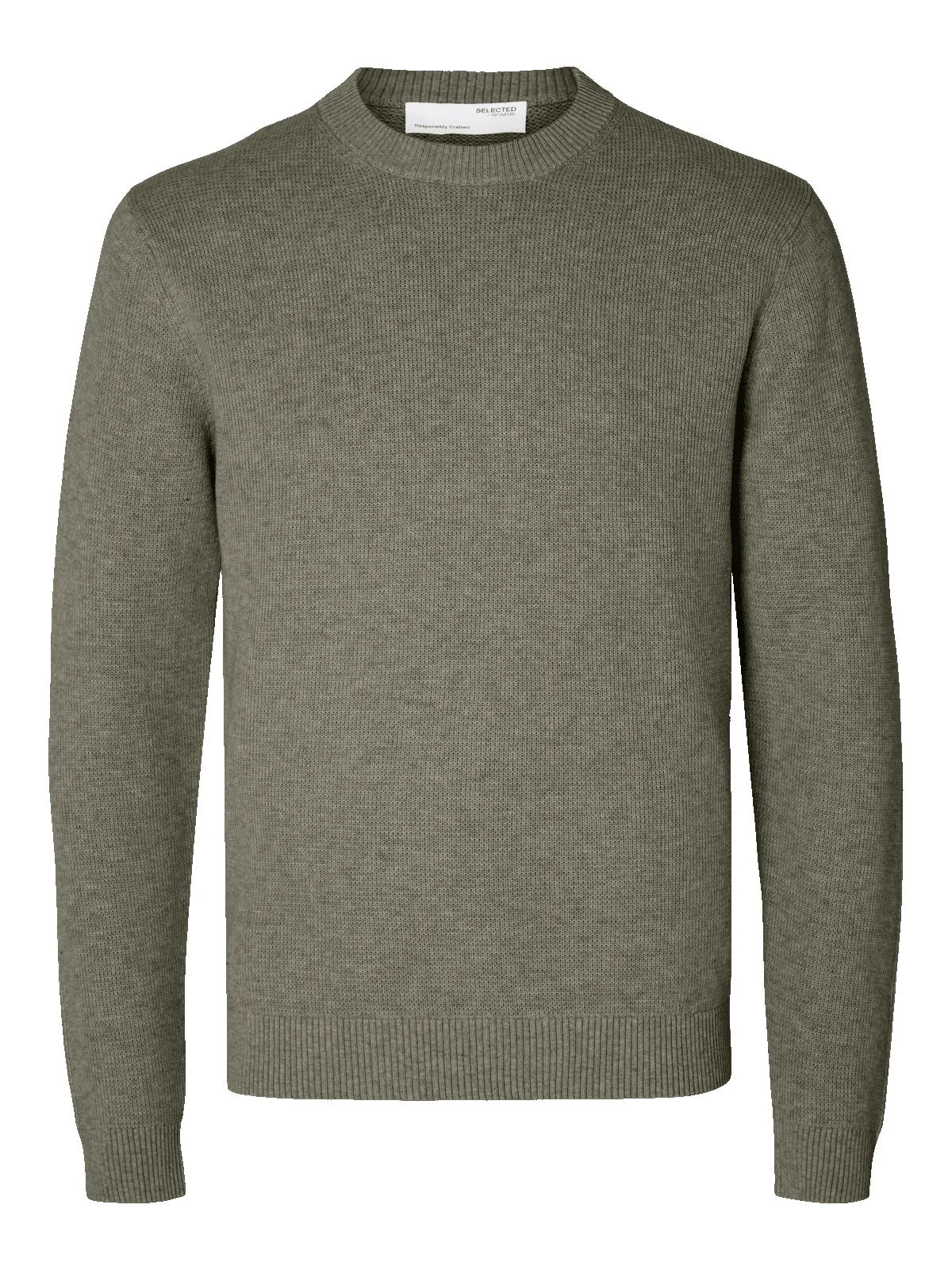Dane knit structure crew neck - vetiver sold by Brando product image thumbnail 2
