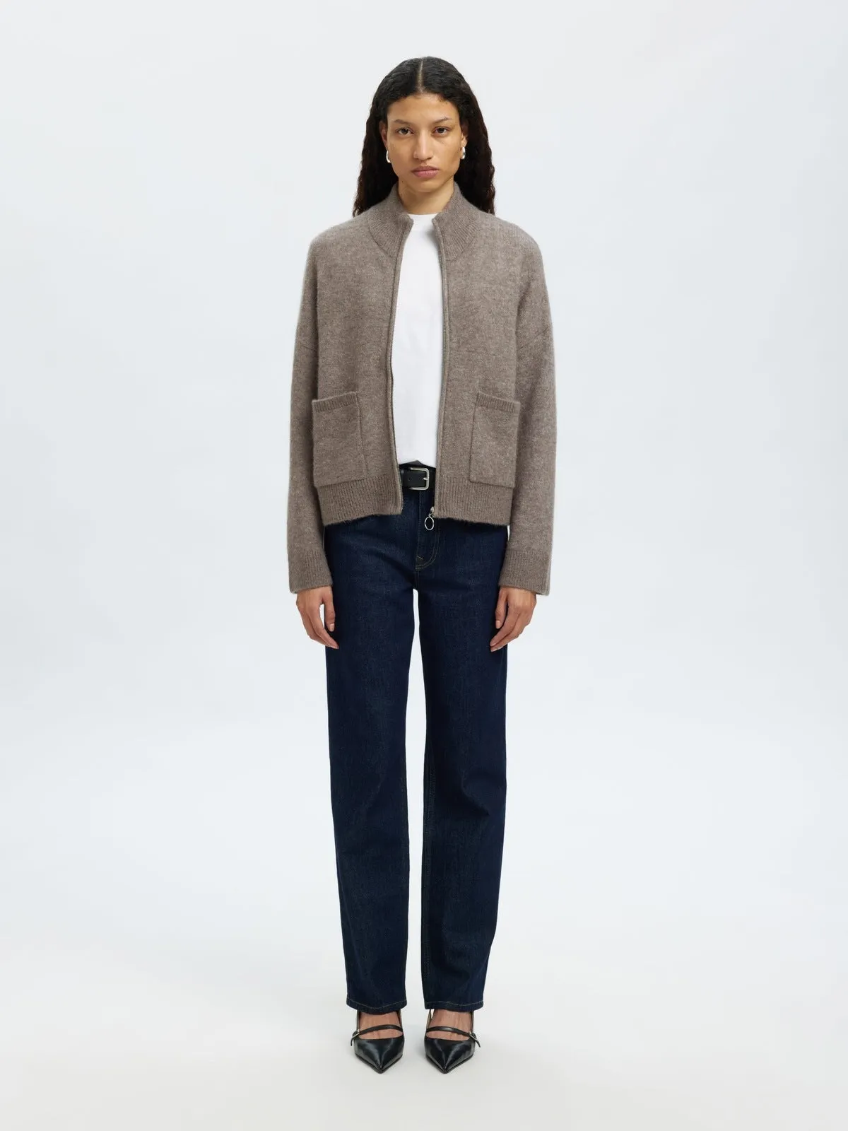 Sia knit zipper cardigan - steel gray sold by Brando product image thumbnail 3