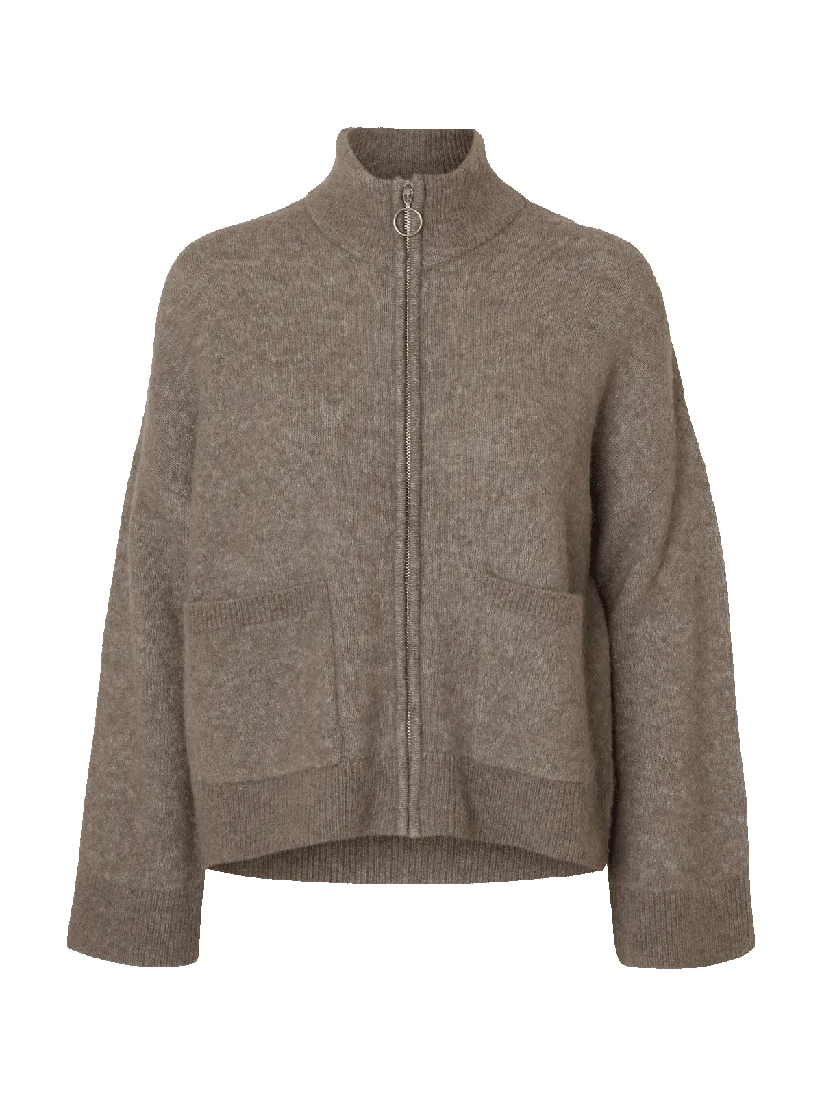 Sia knit zipper cardigan - steel gray sold by Brando