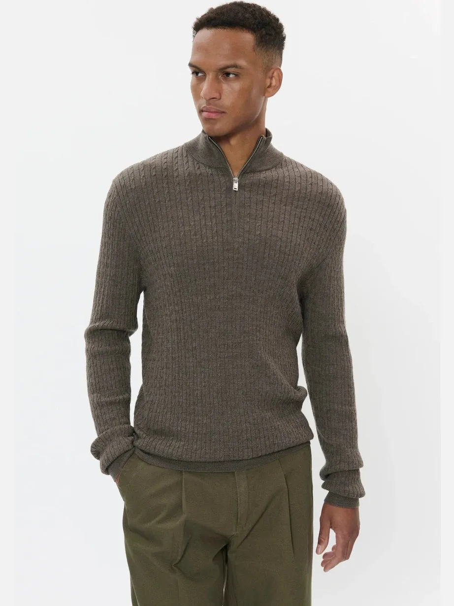 Mason halfzip - brown soil melange sold by Brando product image thumbnail 2