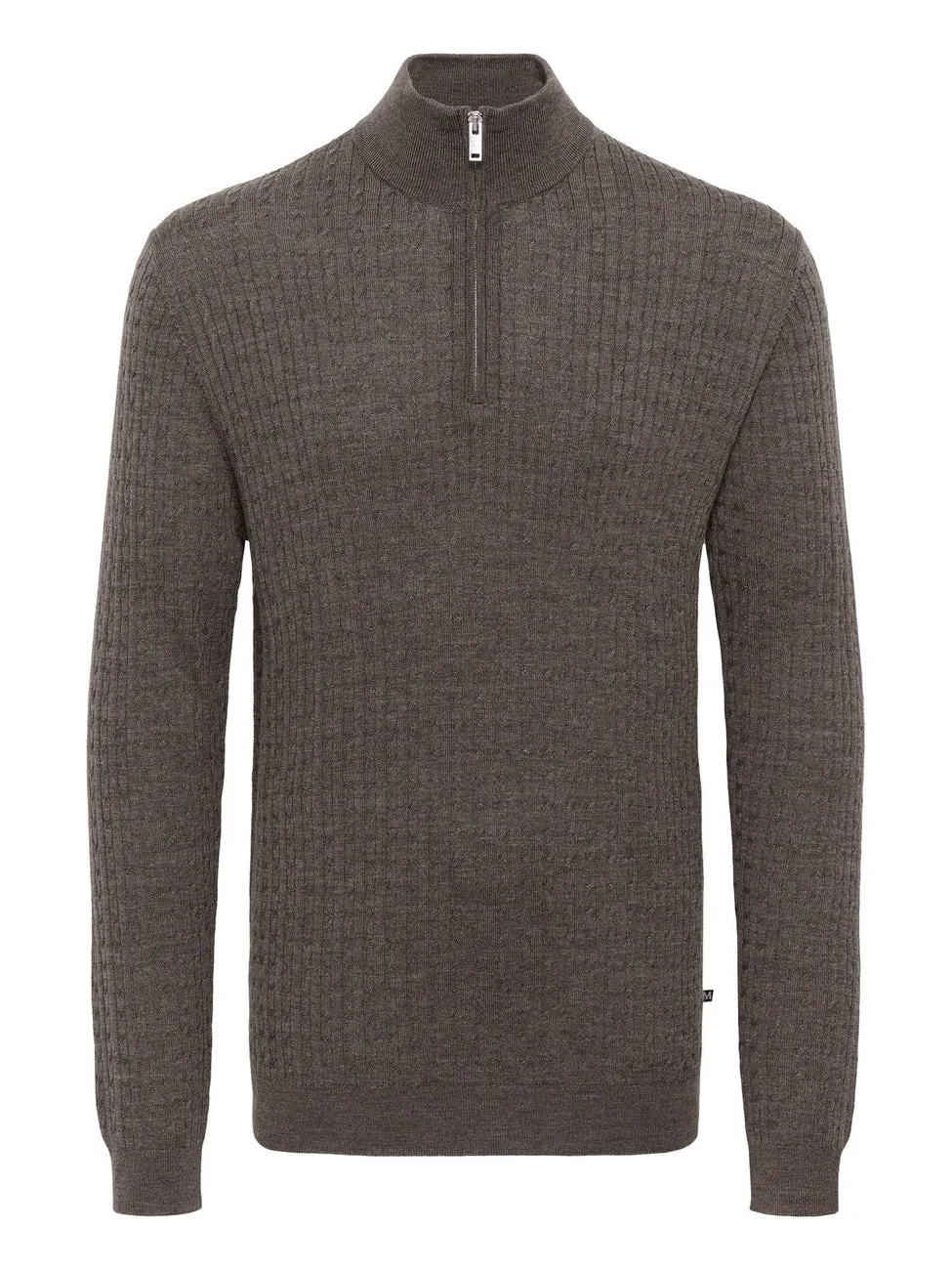 Mason halfzip - brown soil melange sold by Brando