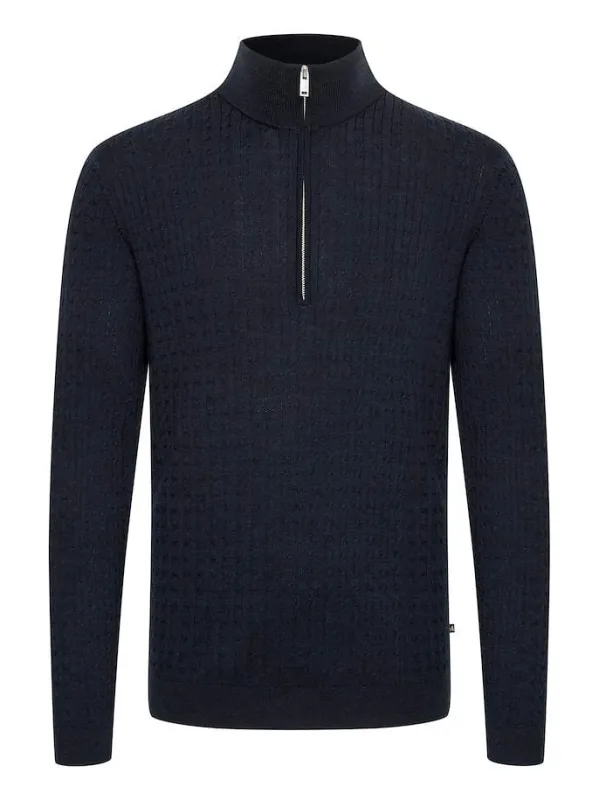 Mason halfzip - dark navy melange sold by Brando