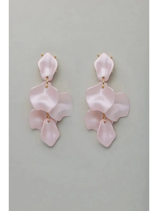 Leaf earrings pearl - pearl light pink sold by Brando