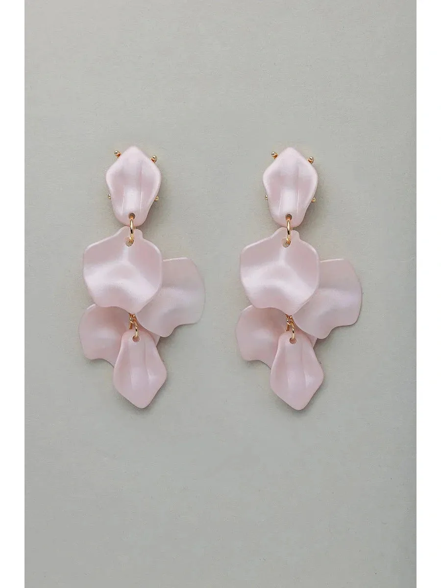 Leaf øredobber pearl - pearl light pink sold by Brando