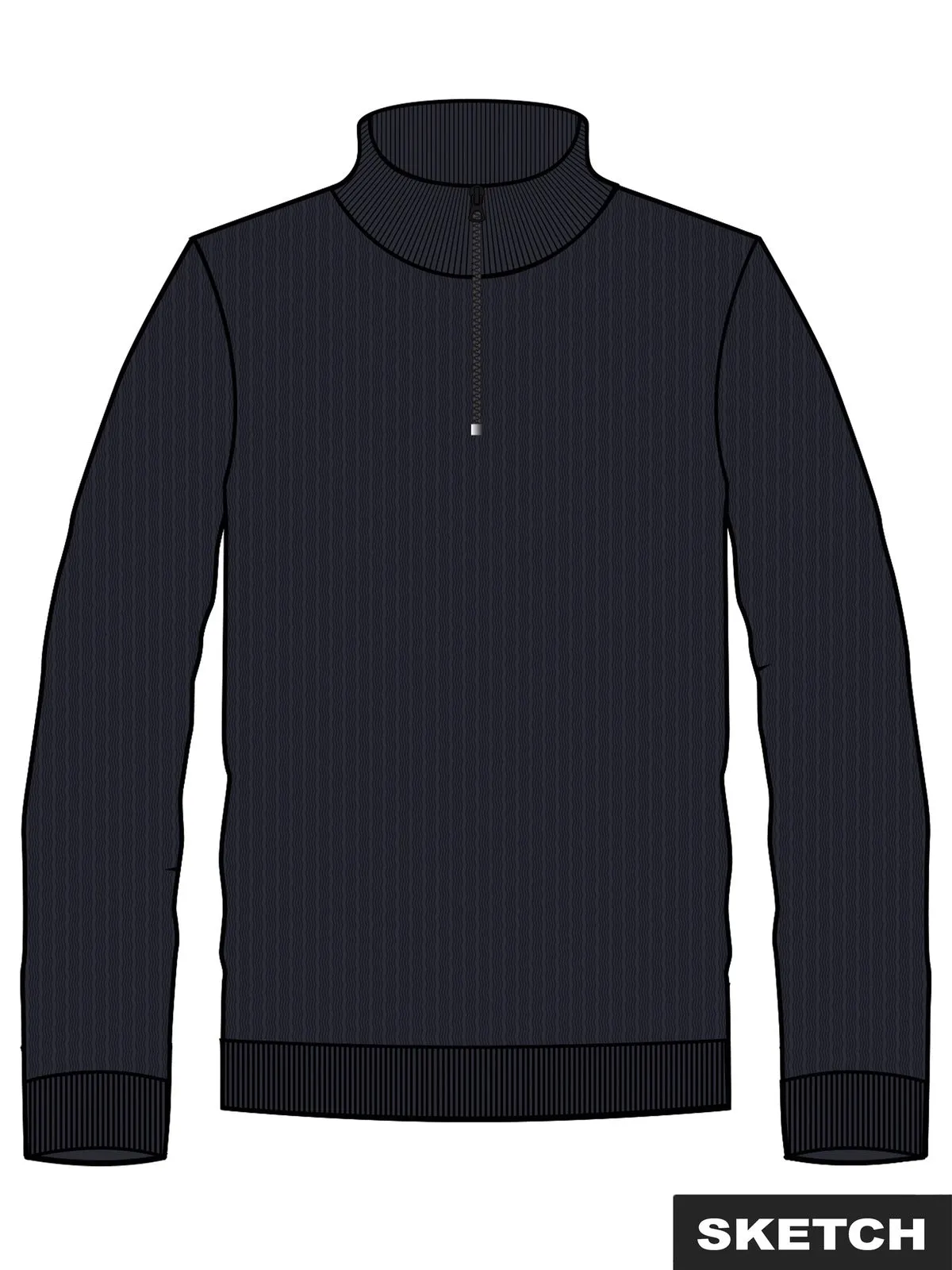 BLUBARKLEY KNIT HALF ZIP GENSER JNR - Night Sky sold by Brando