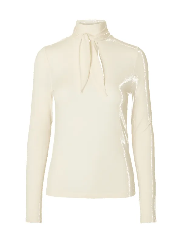Lina lano high neck topp - egret sold by Brando