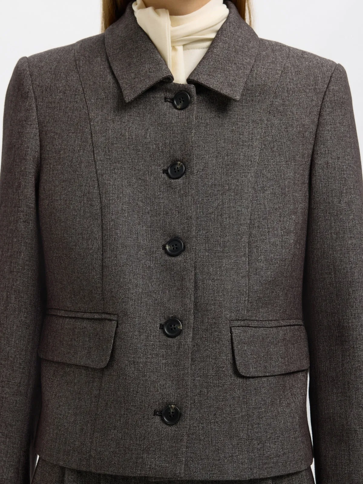 FITTED CAMILLA SHORT BLAZER - Black sold by Brando product image thumbnail 3