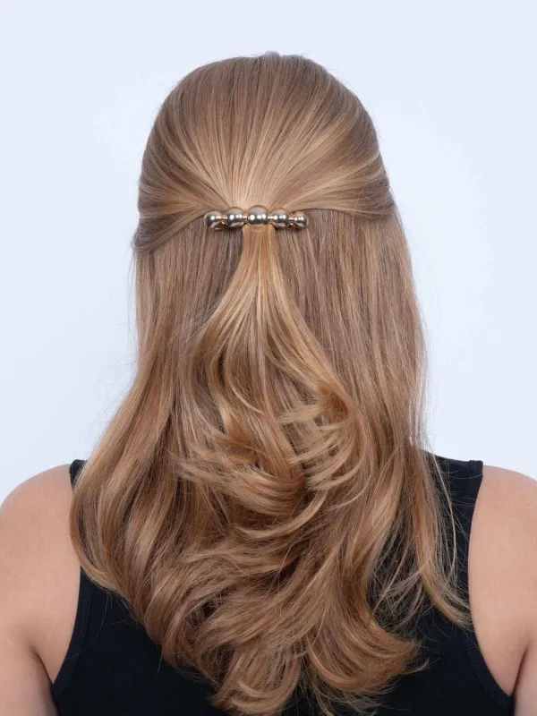 Glossy bubble hair clip - golden sold by Brando