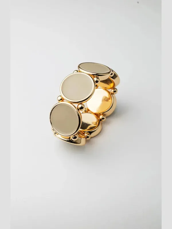 Ava elastic armbånd - gold w beige sold by Brando