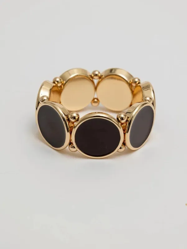 Ava elastic armbånd - gold w brown sold by Brando