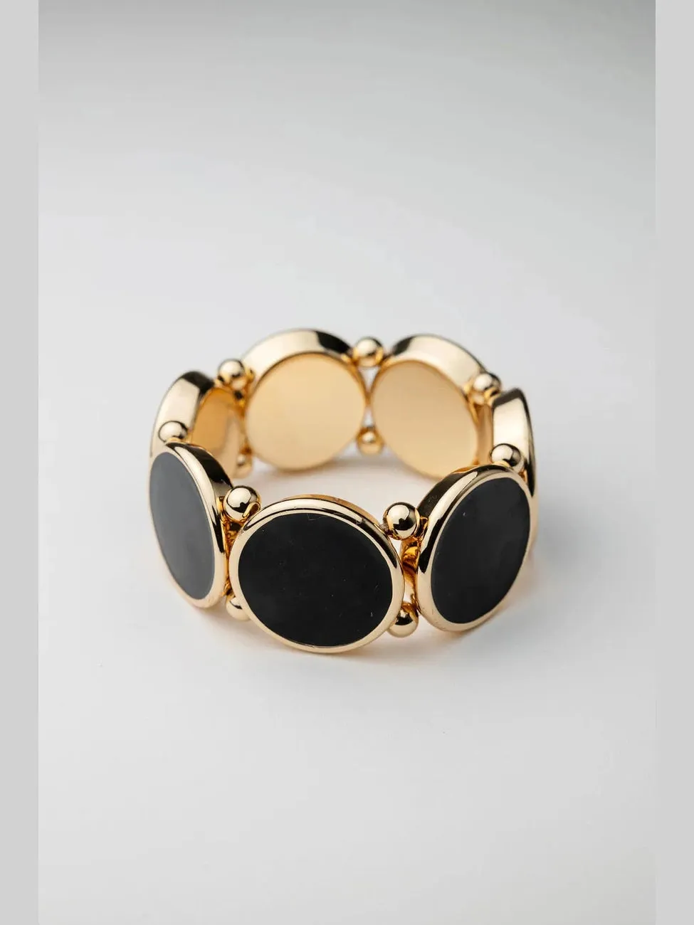 Ava elastic armbånd - gold w black sold by Brando